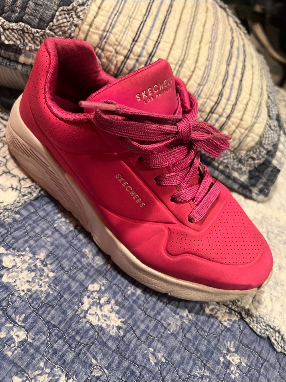 Skechers Pink Platform Lace-Up Sneakers